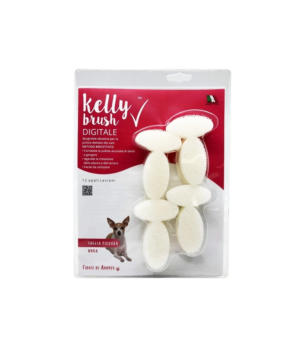Kit numérique Kelly Brush avec éponges dures anti-tartre, petite taille, pour chiens, 12 utilisations
