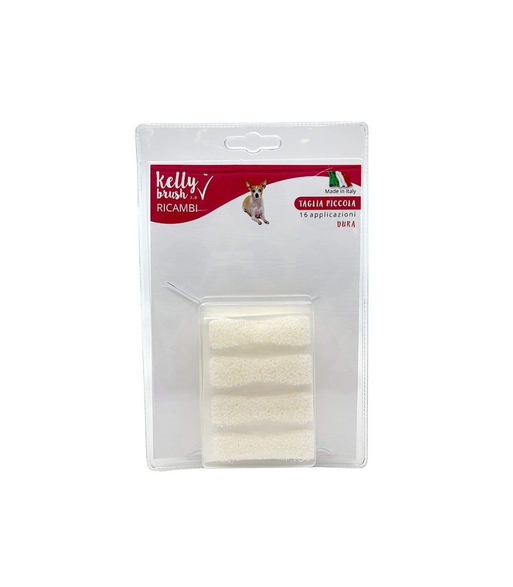 Kelly Brush Kit de recharges pour brosse à dents petite taille, éponges dures pour chiens, 16 applications