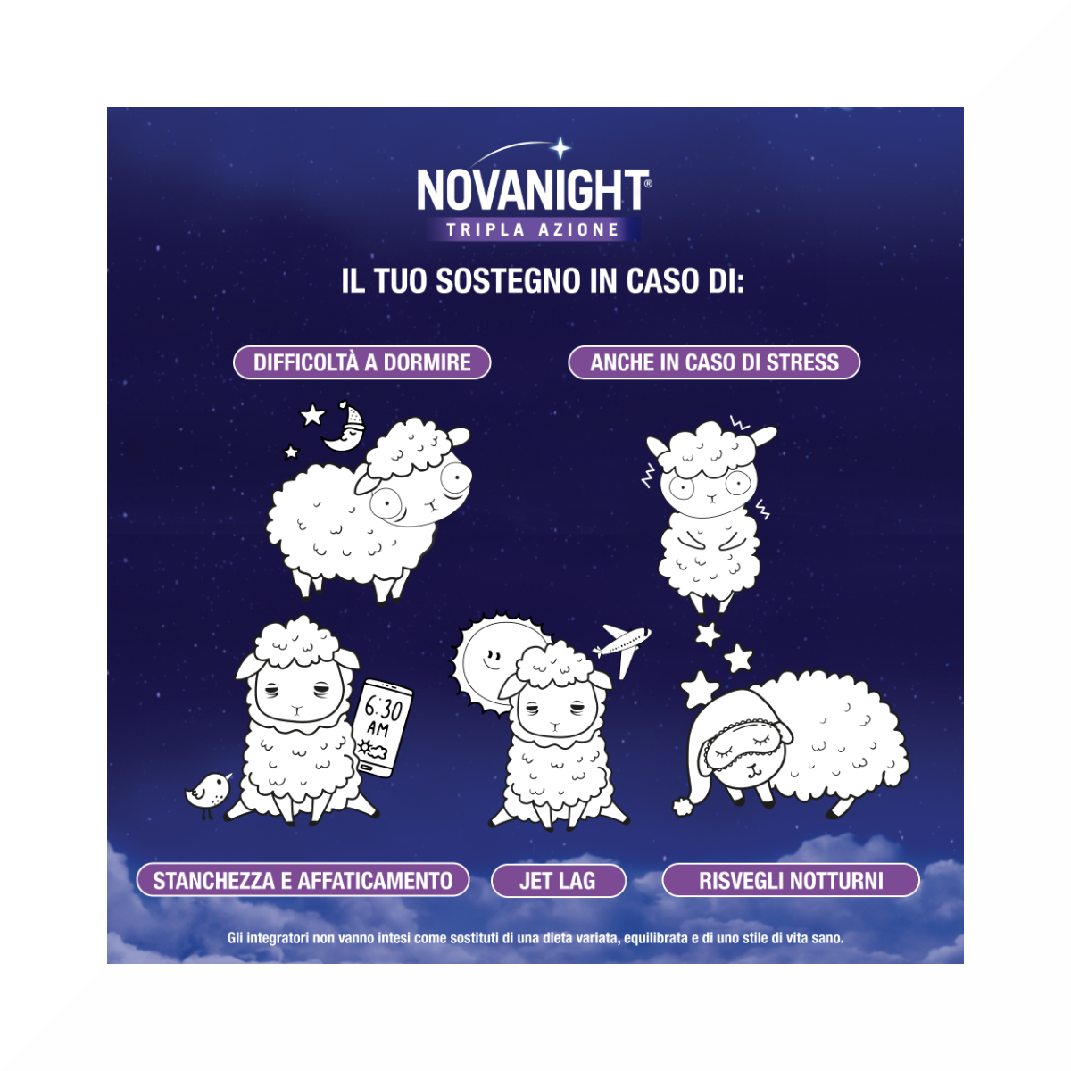 Novanight Triple Action à la mélisse et à la mélatonine pour dormir, sans gluten, 30 comprimés