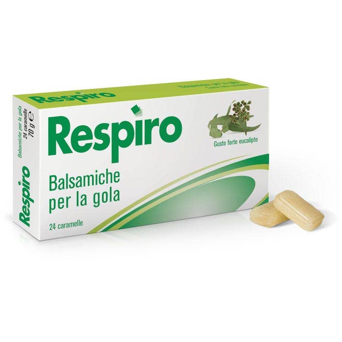 Respiro Bonbons pour la gorge à l'eucalyptus fort 24 bonbons