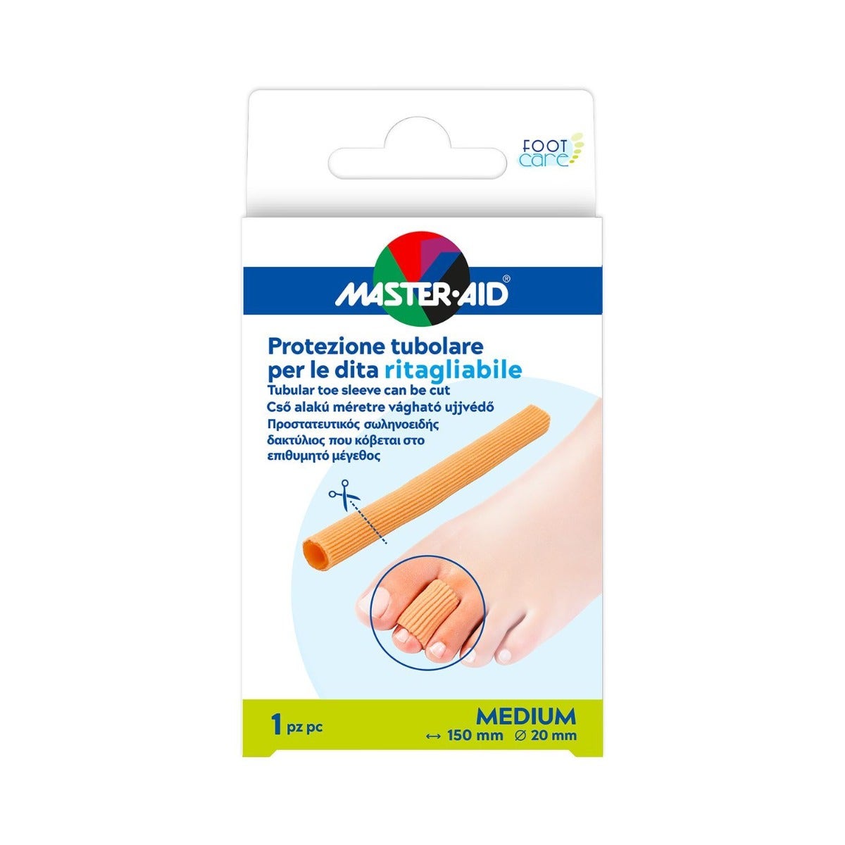 Master-Aid Protection tubulaire pour les doigts, découpable, taille Medium, 1 pièce