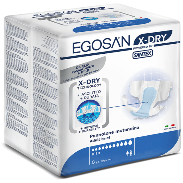 Egosan X-Dry Pannoloni A Mutandina XL 8 Pezzi