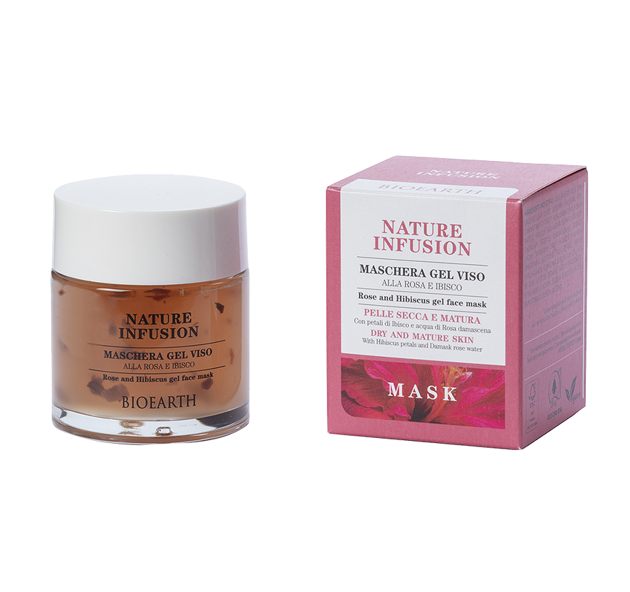 Bioearth Maschera Gel VisoRosa E Ibisco 100ml