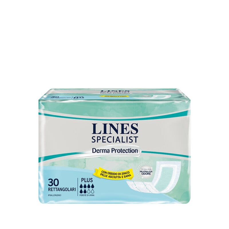 Lines Specialist Derma Protection Couches-culottes rectangulaires unisexes Plus 30 pièces