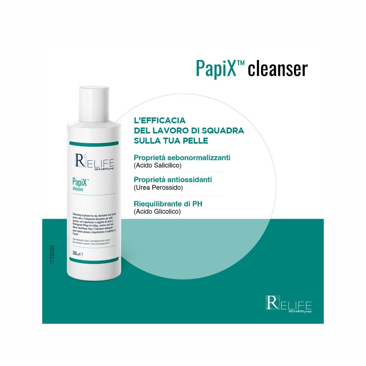 Relife PapiX Cleanser Detergente Acne 200ml