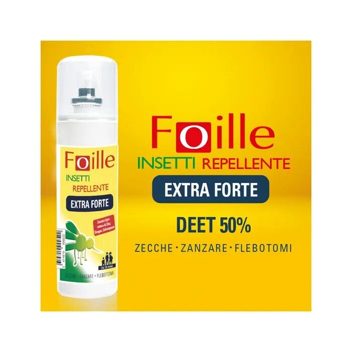 Foille Insectifuge Extra Fort DEET 50 %, Spray anti-moustiques, tiques et phlébotomes 100 ml