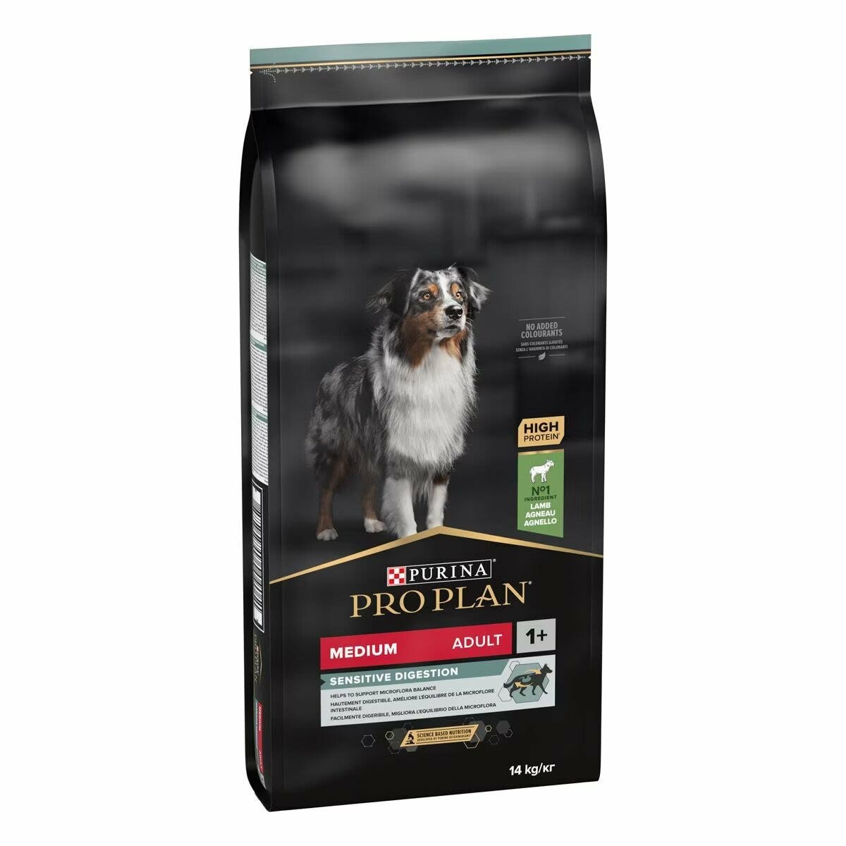 Purina Pro Plan Medium Adult Sensitive Digestion Croquettes à l'agneau pour chien adulte de taille moyenne, sac de 14 kg