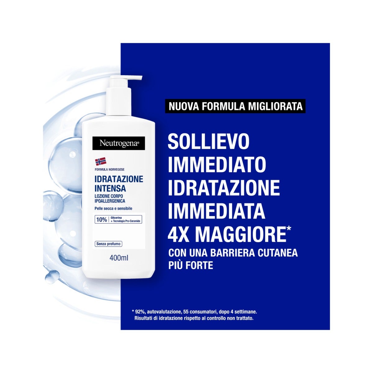 Neutrogena Crème Corps Hydratante Intense Sans Parfum pour Peaux Sèches et Sensibles avec Formule Norvégienne 400 ml