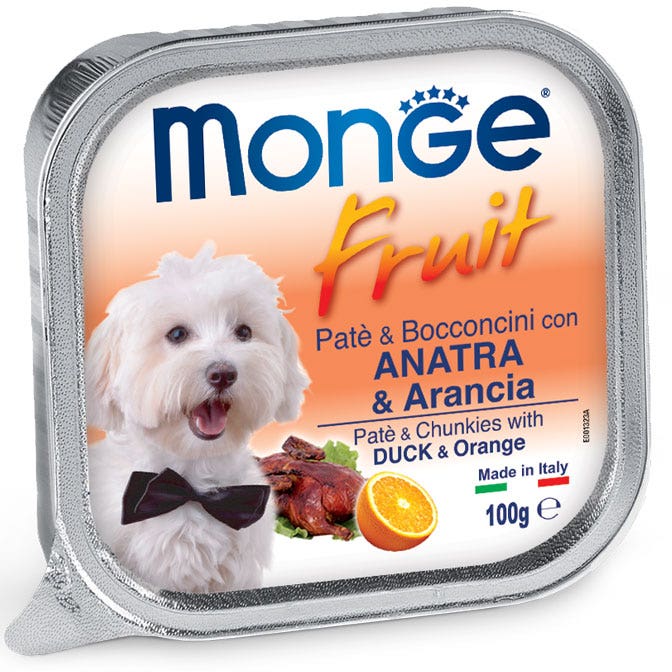 Monge Fruit Canard et Orange Nourriture humide pour chiens adultes 100 g