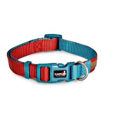 Camon Collare Regolabile Double Premium Rosso/Ottanio Per Cani Cuccioli 10x200cm/300mm
