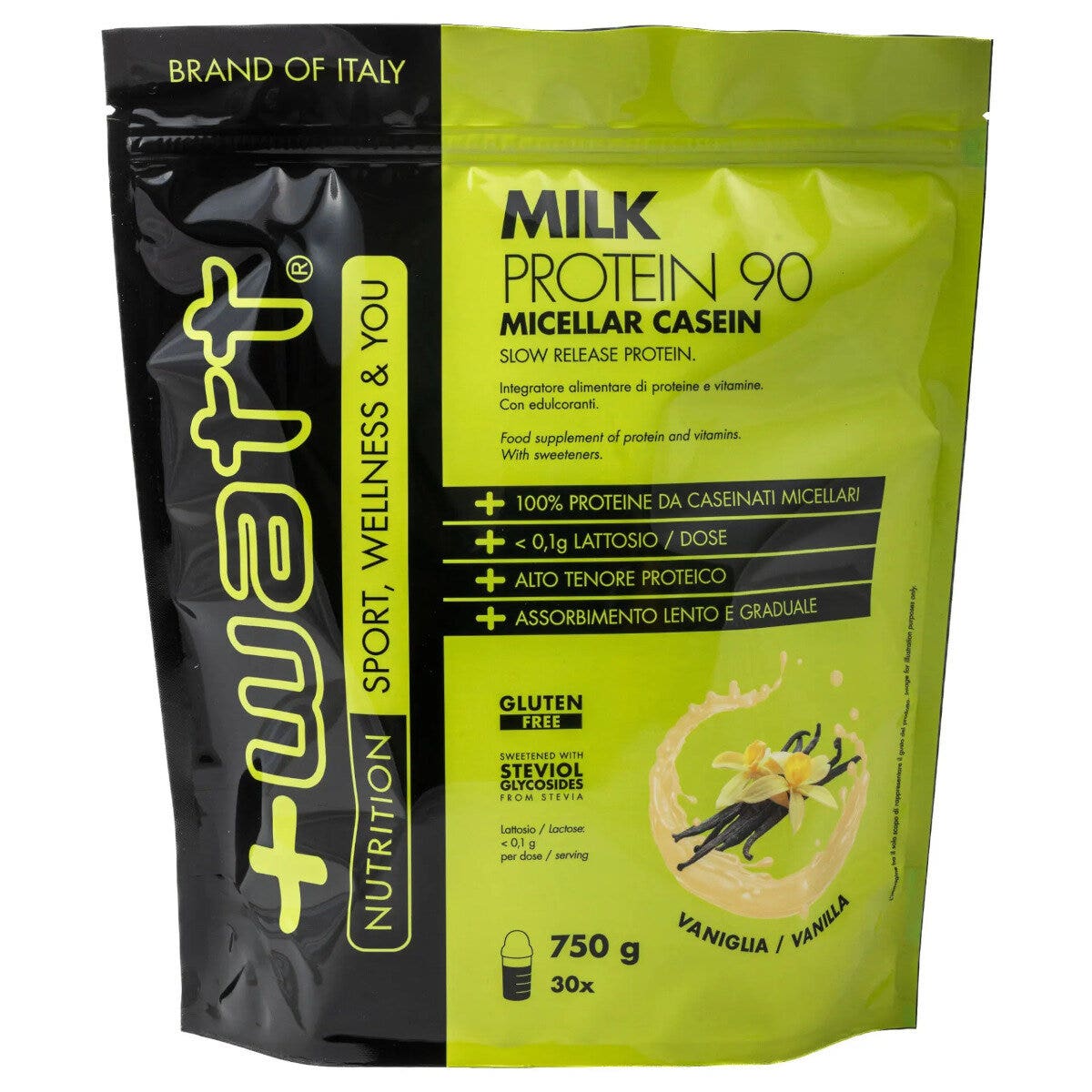 +Watt Milk Protein 90 Doypack Gusto Vaniglia 750g