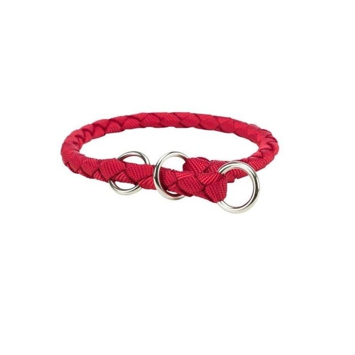 Trixie Collare taglia L in treccia tubolare per cani colore rosso