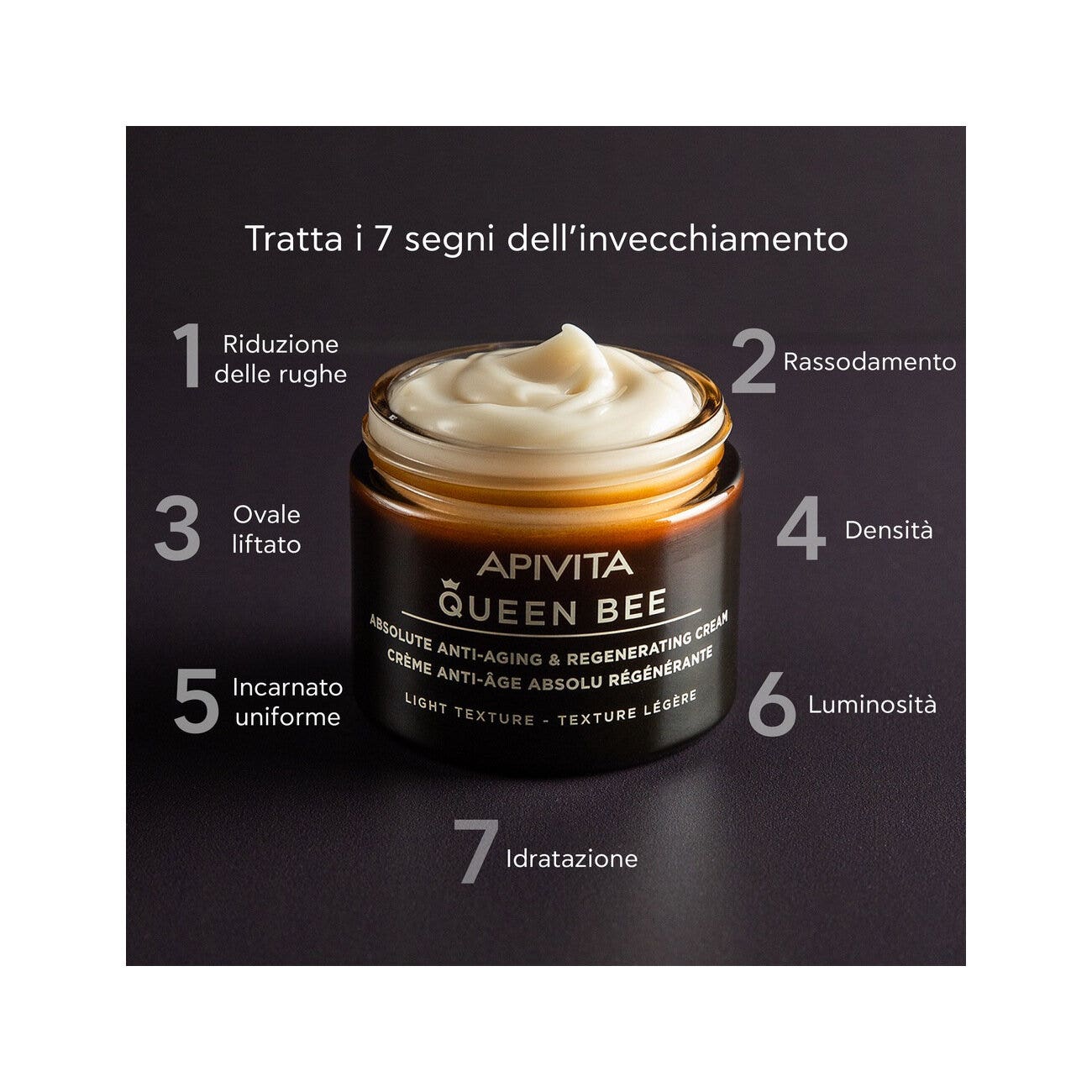 Apivita Queen Bee Light Crema Viso Anti-Età Assoluta&Rigenerante Texture Leggera 50ml