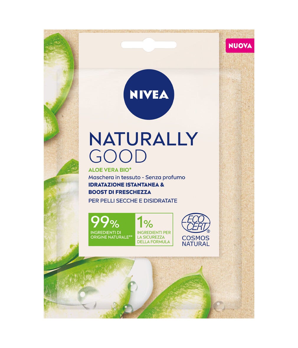 Nivea Naturally Good Aloe Vera Bio Masque Visage en Tissu pour Soins de la Peau 1 pièce