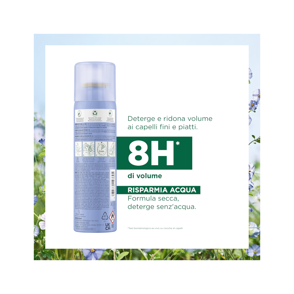 Klorane Shampoo Secco Volume Al Lino Bio 150ml