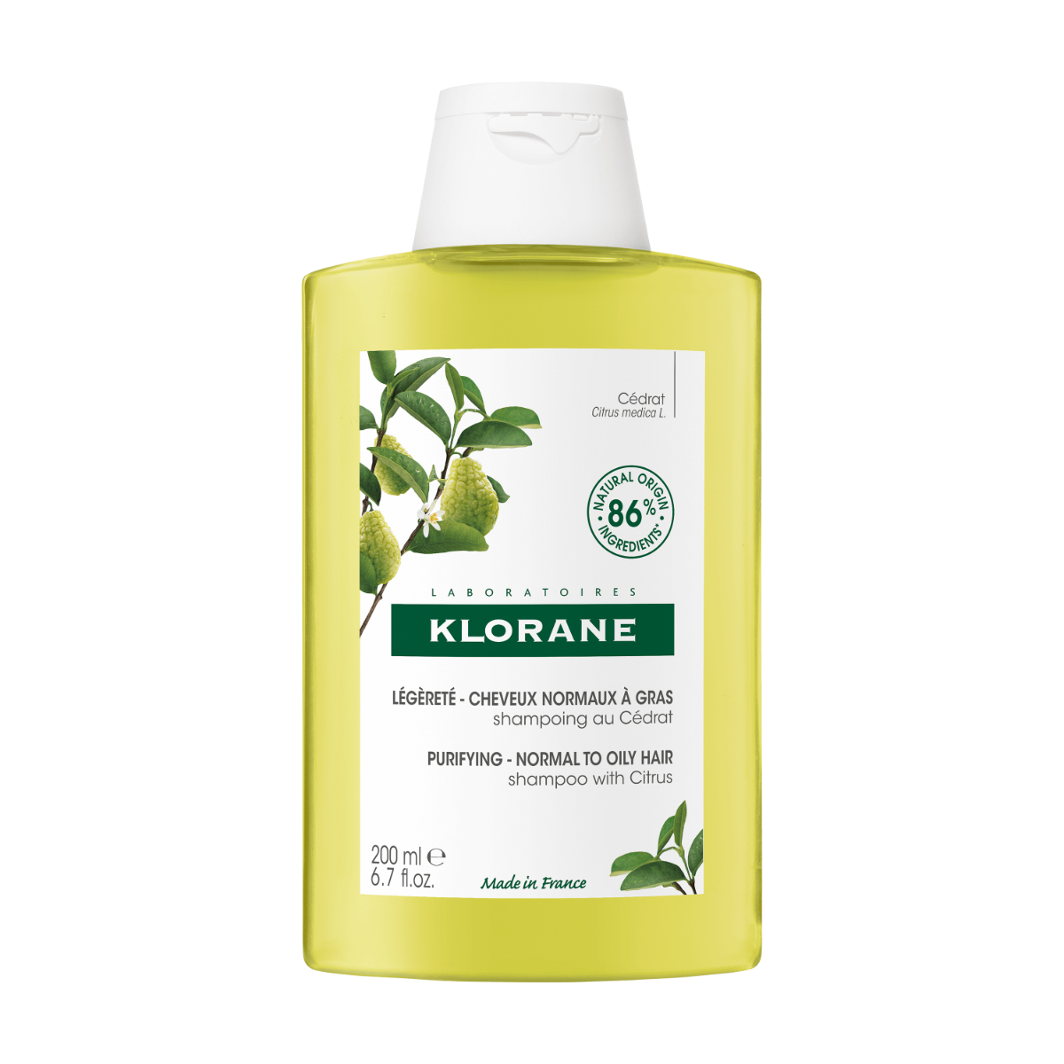 Klorane Shampooing à la pulpe de cèdre léger 200 ml