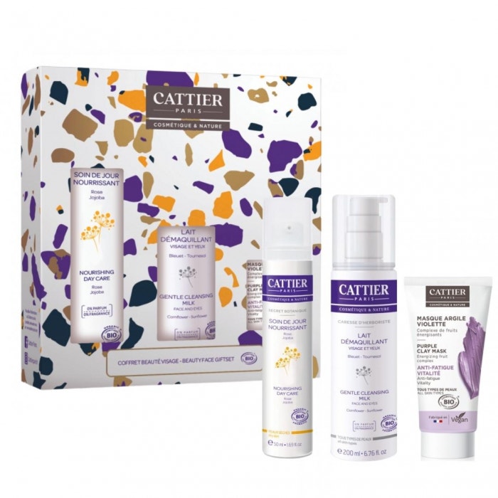 Cattier Paris Coffret Crème de jour 50 ml + Lait démaquillant 50 ml + Masque 50 ml