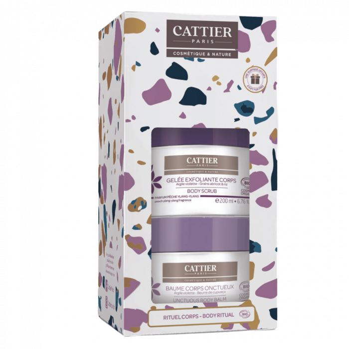 Cattier Paris Coffret Exfoliant Corps 200 ml + Baume Corps 200 ml + Beurre de Karité 20 g