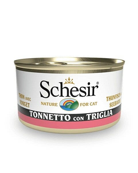 Schesir Tonnetto à la rouget, nourriture humide pour chats adultes, boîte de 85 g