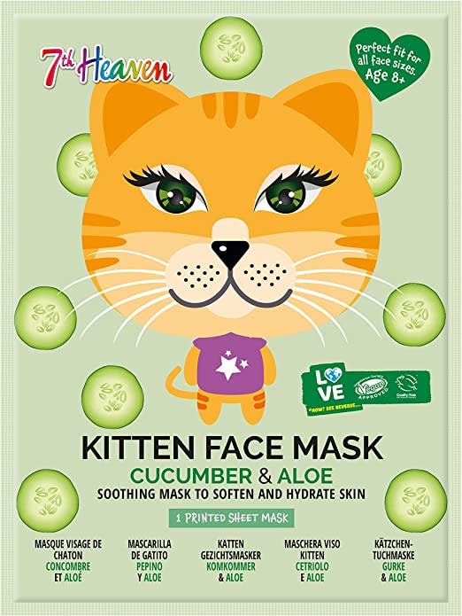 7th Heaven Masque visage en tissu imprimé chatons pour adultes / enfants à partir de 8 ans
