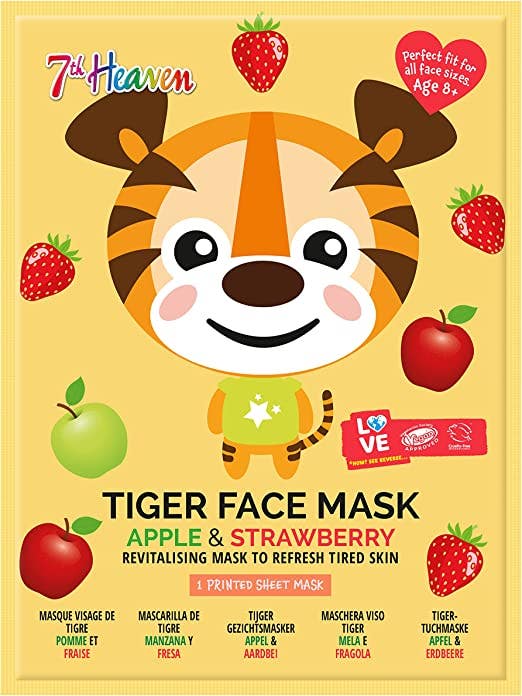 7th Heaven Masque en tissu imprimé tigre pour adultes/enfants à partir de 8 ans