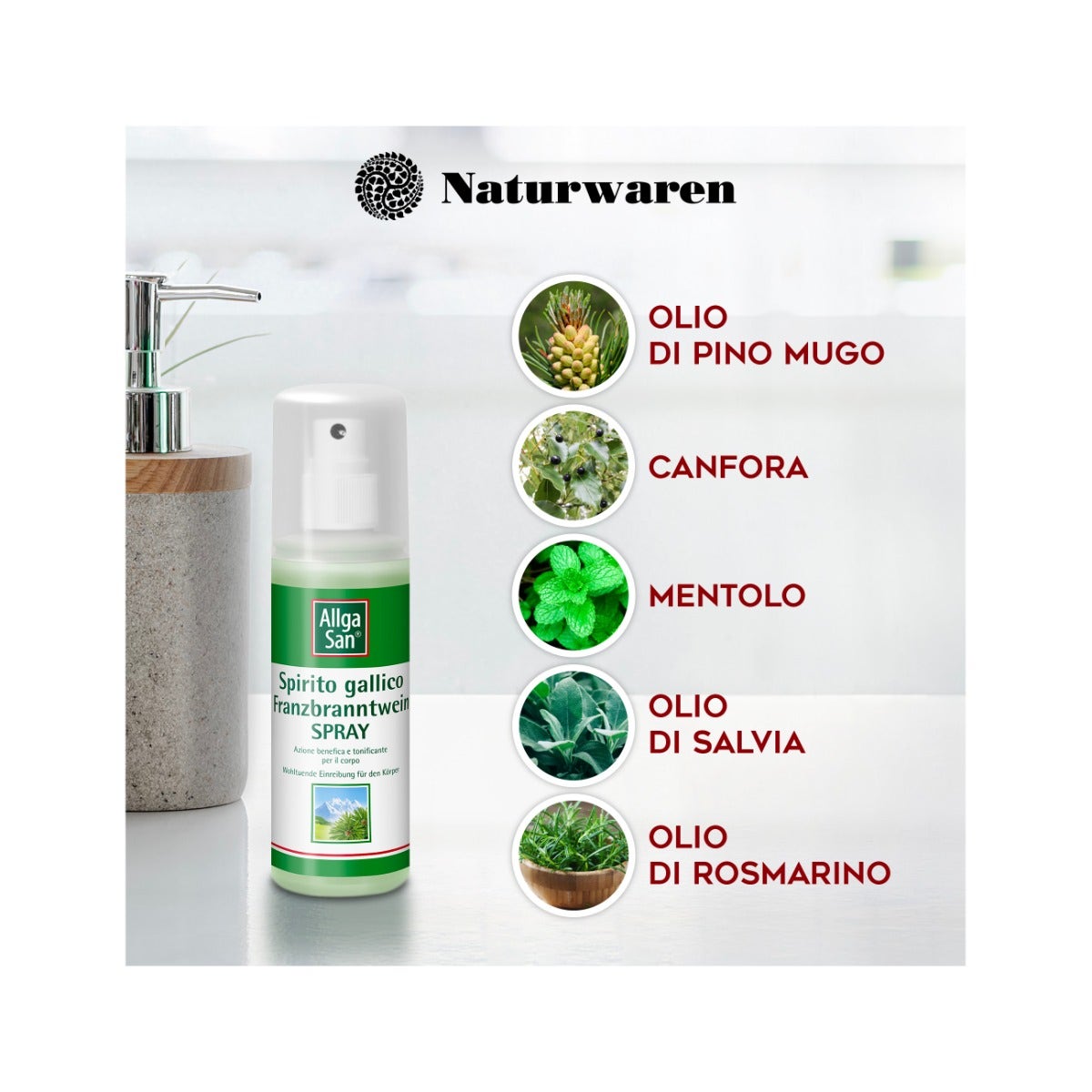 AllgaSan Spirito Gallico Spray Frizione Corpo Per Schiena 100ml