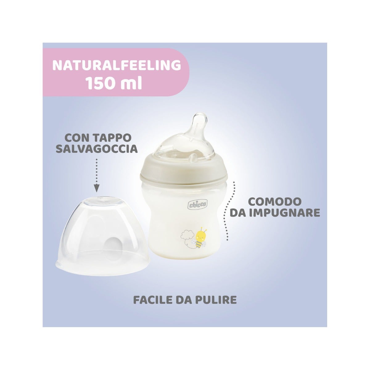 Chicco Biberon Natural Feeling Débit Lent 150 ml 0 Mois+