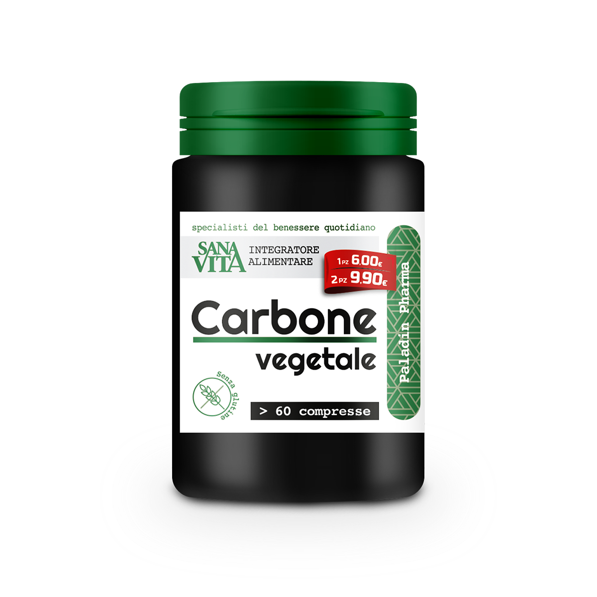 Sanavita Charbon Végétal 60 Comprimés