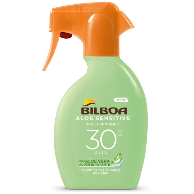 Bilboa Aloe Sensitive Peaux Sensibles Spray Solaire Corps SPF30 250 ml