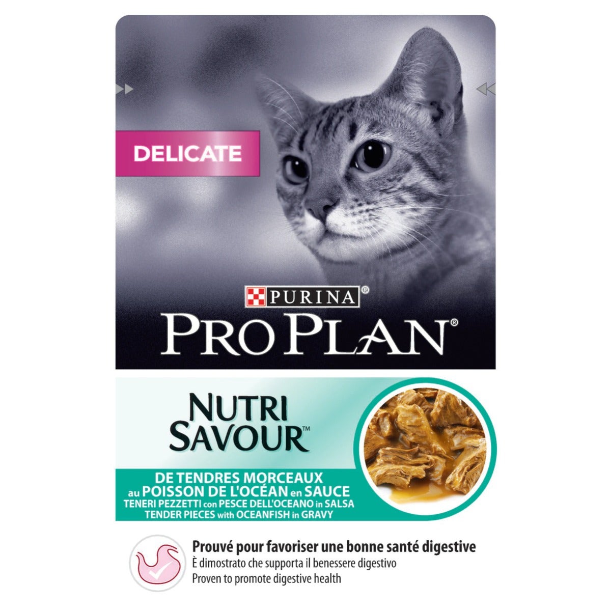Purina Pro Plan Nutri Savour Delicate Gatto Pezzetti Pesce Oceanico In Salsa Bustina 85g