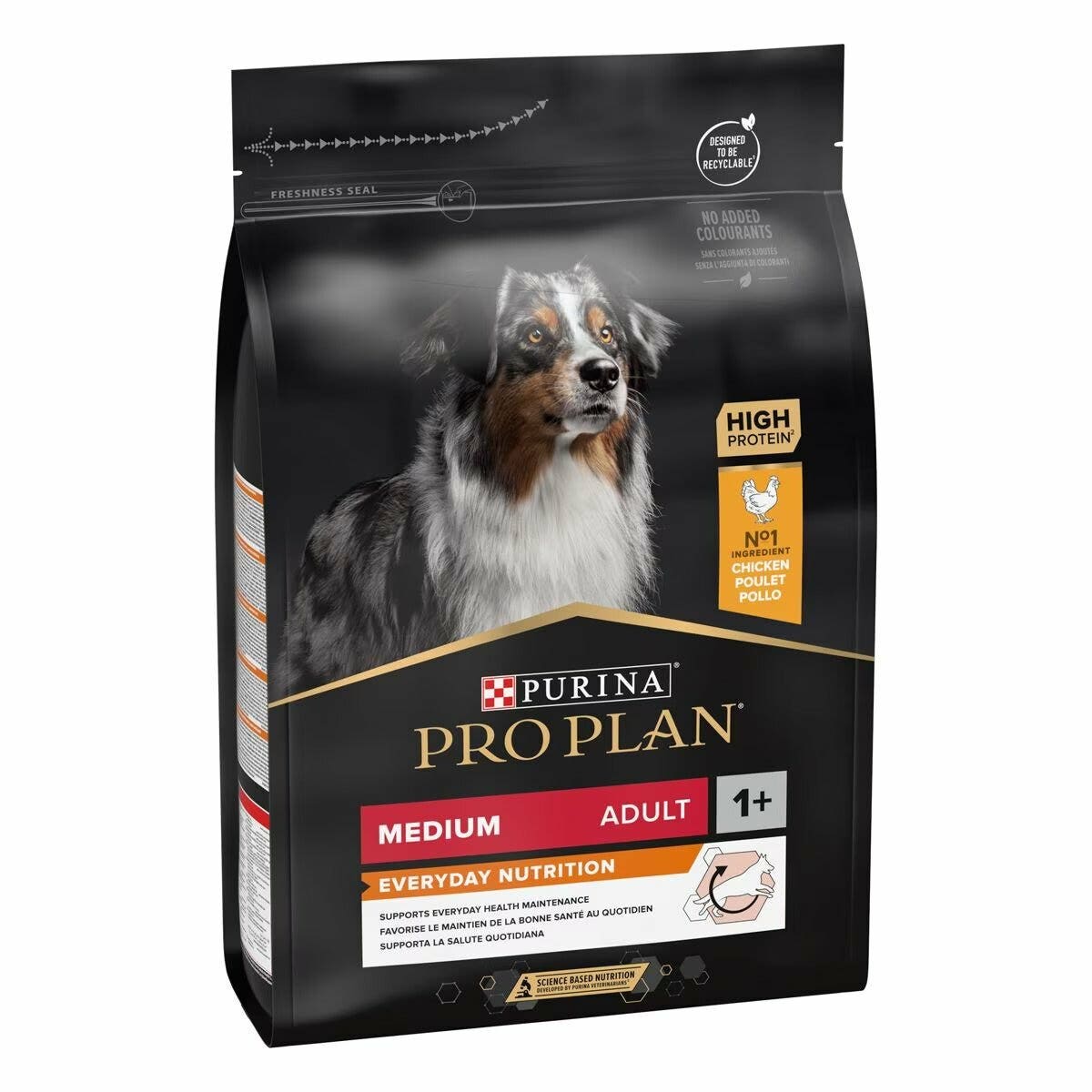 Purina Pro Plan Medium Adult Everyday Nutrition Croquettes au poulet pour chiens adultes de taille moyenne, sac de 3 kg