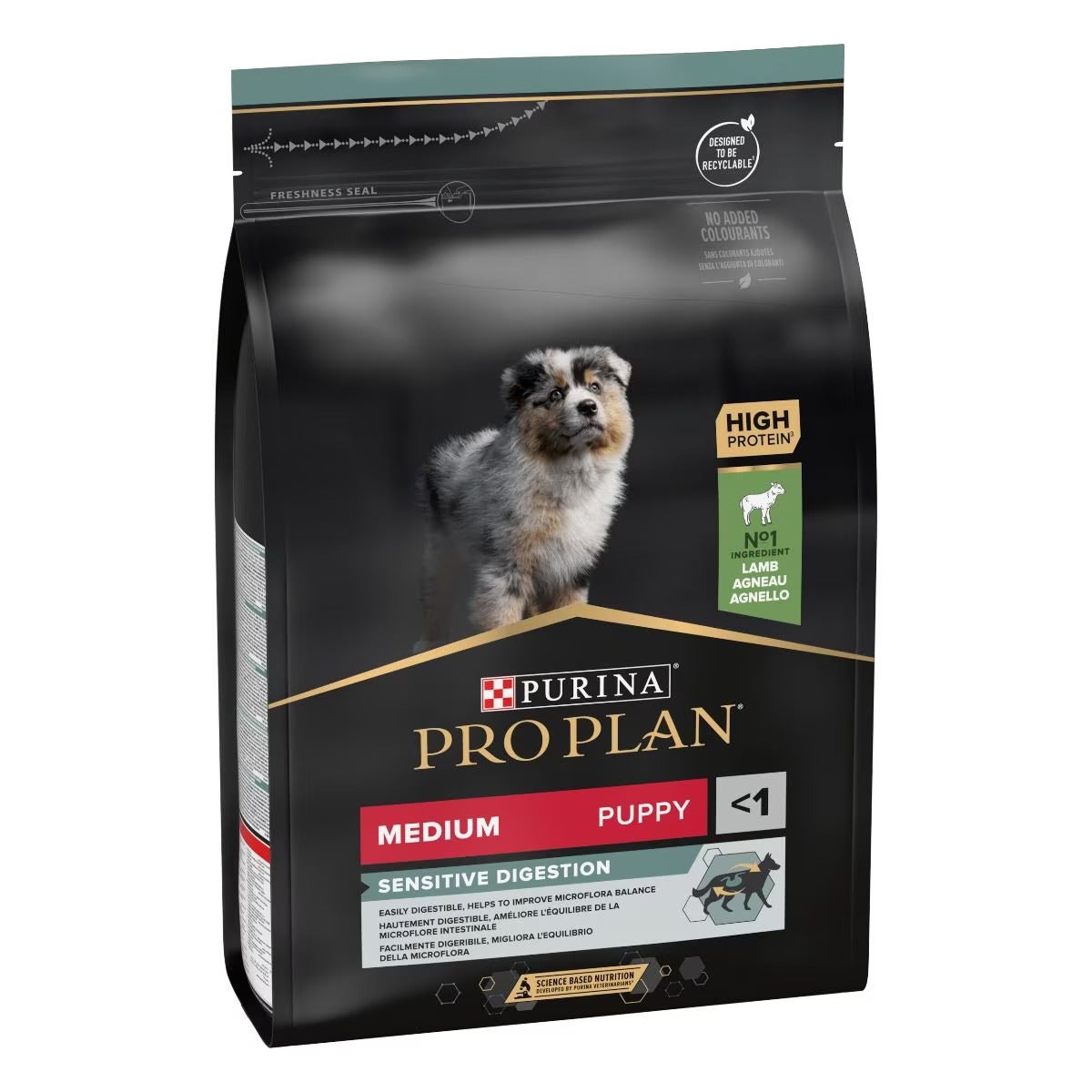 Purina Pro Plan Medium Puppy Sensitive Digestion Croquettes à l'agneau pour chiots de taille moyenne, sac de 3 kg