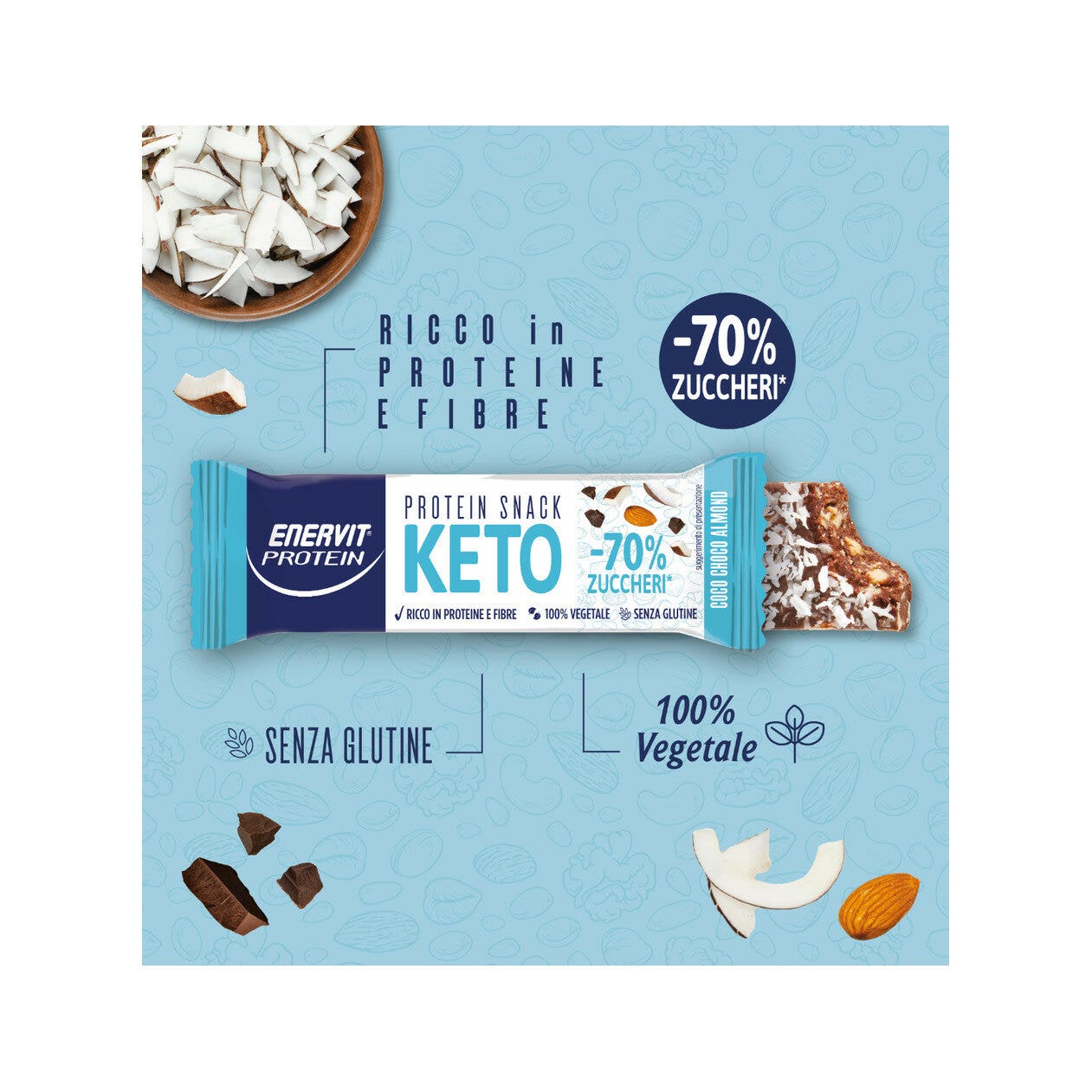 Enervit Protein Snack Keto Coco Choco Amande 35 g