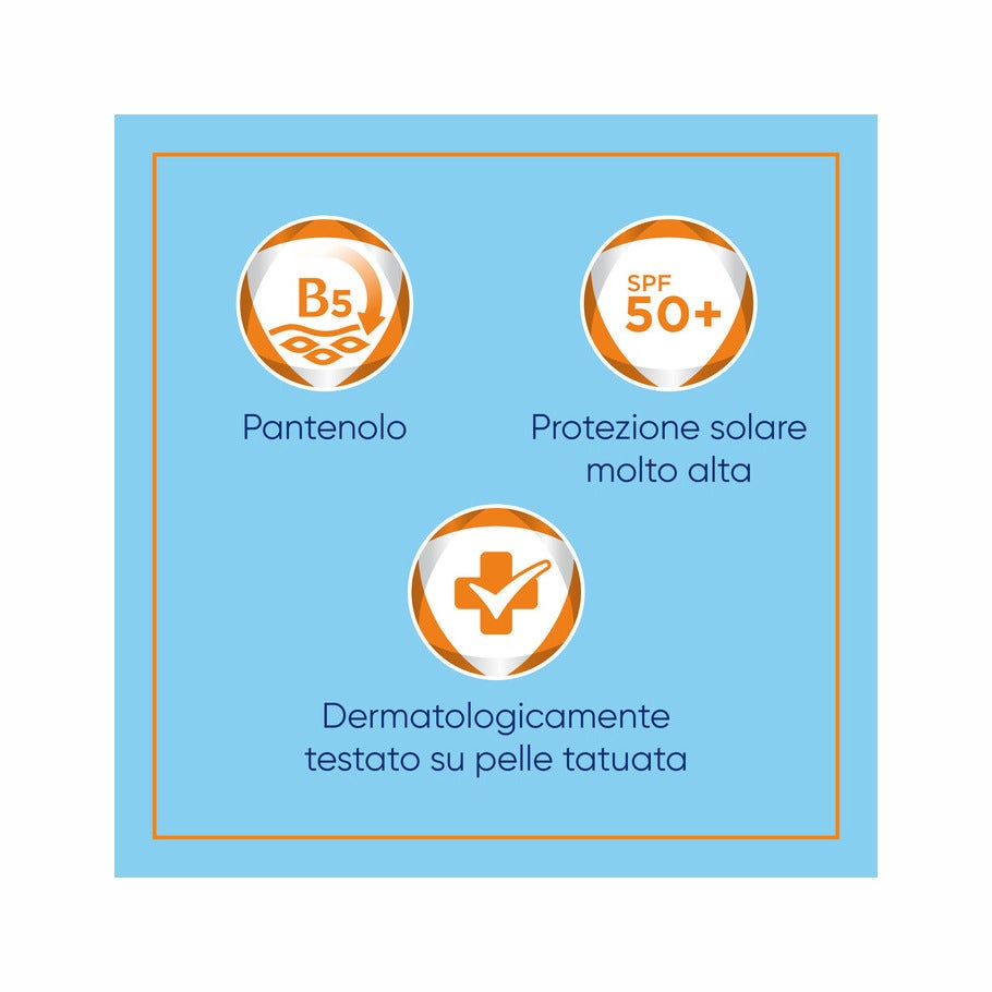Bepanthenol Tattoo Crème solaire très haute protection SPF50+ pour tatouages au panthénol 50 ml