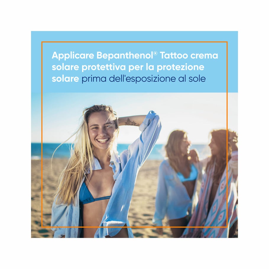 Bepanthenol Tattoo Crème solaire très haute protection SPF50+ pour tatouages au panthénol 50 ml