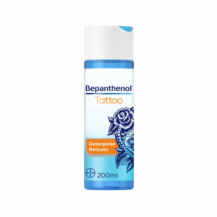 Bepanthenol Tattoo Nettoyant Doux pour Tatouages au Panthénol Gel Sans Savon 200 ml