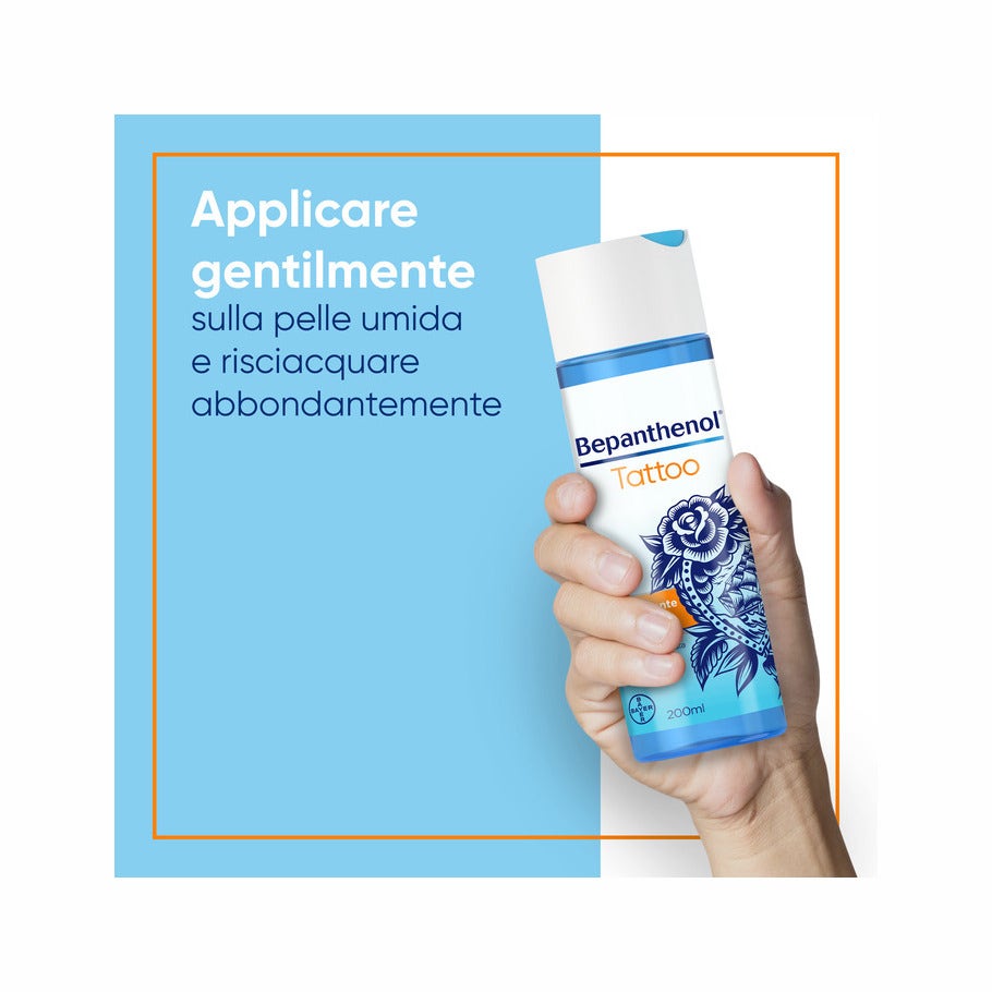 Bepanthenol Tattoo Nettoyant Doux pour Tatouages au Panthénol Gel Sans Savon 200 ml