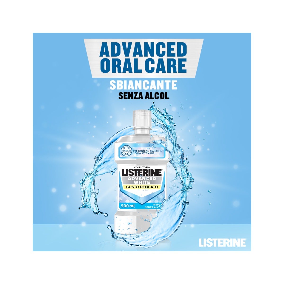 Listerine Advanced White Goût Doux Bain de bouche 500 ml