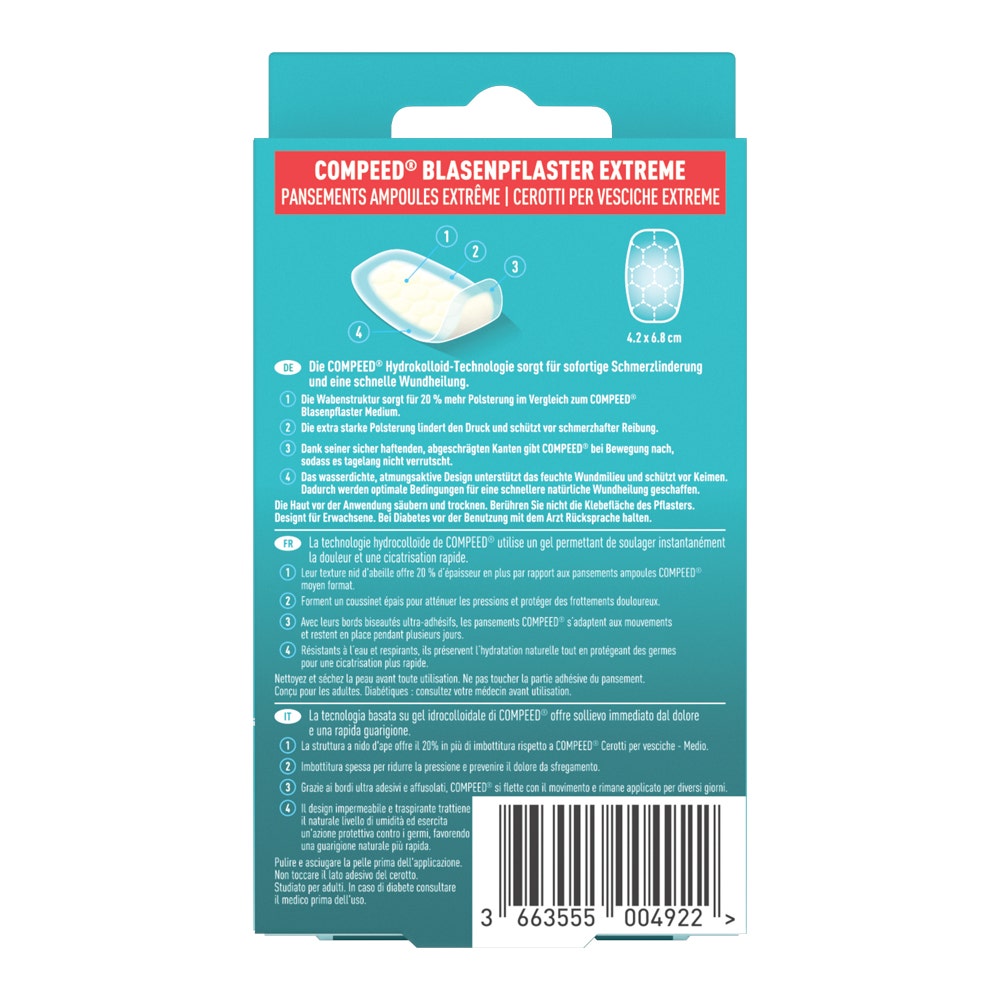 Compeed Pansements pour ampoules Medi Extreme 10 pièces - Soulagement rapide