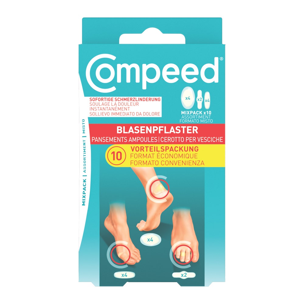 Compeed Pansements pour ampoules, taille moyenne, assortis, 10 pièces