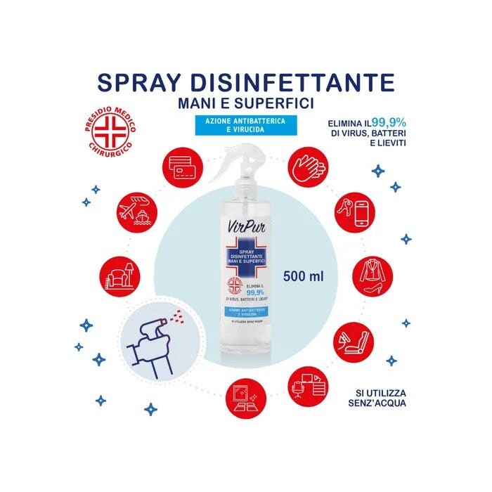Virpur Spray Disinfettante Mani e Superfici 500ml
