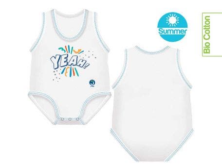 J Bimbi Body Neonato 0-36 Mesi In Fresco Cotone Biologico Fantasia Yeah!