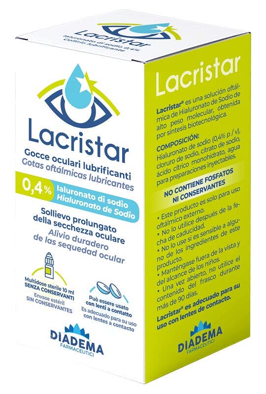 Diadema Lacristar Gouttes ophtalmiques lubrifiantes 10 ml