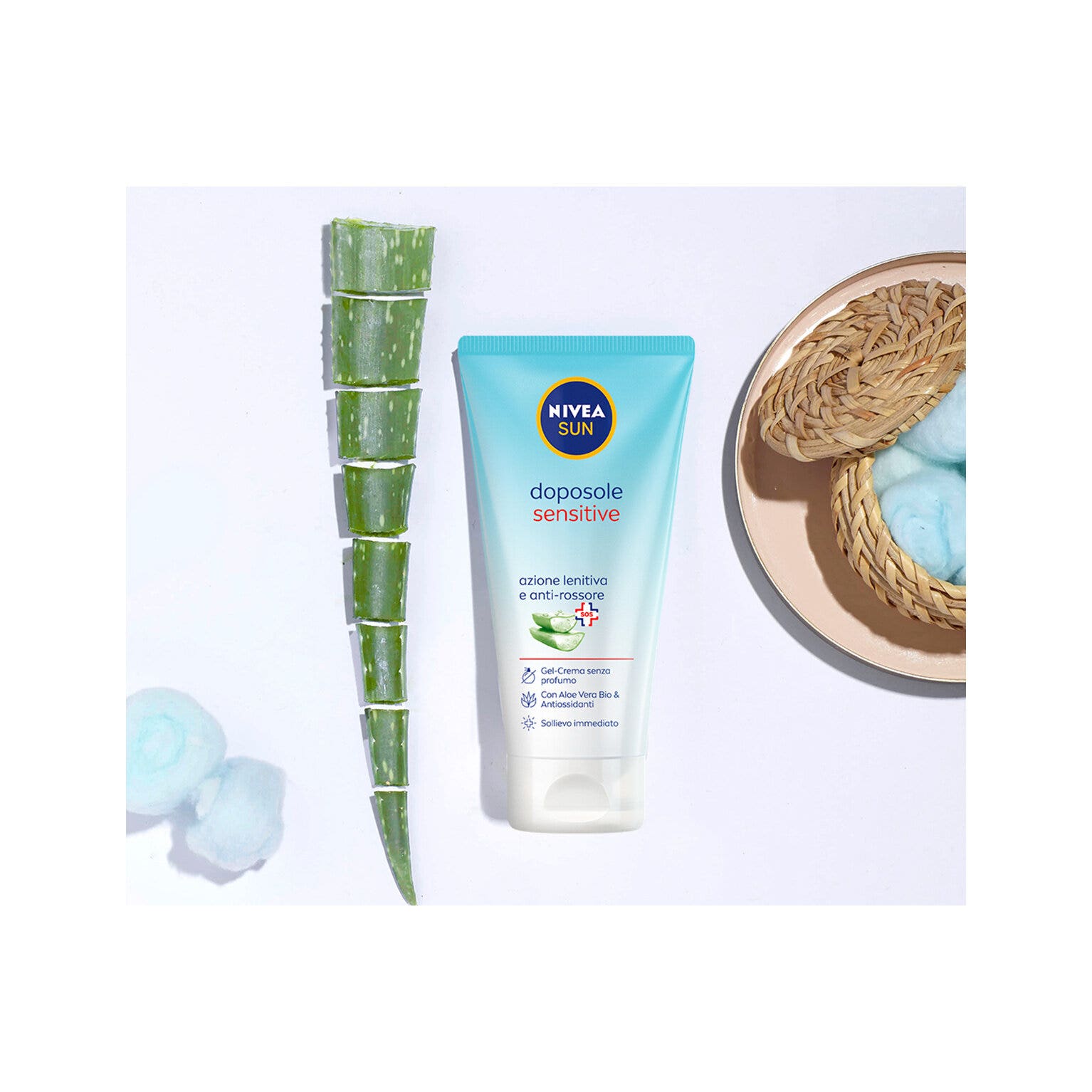Nivea Sun Gel Crème Après-Soleil Sensitive Après-Soleil pour Peaux Sensibles Rafraîchissante et Apaisante 175 ml
