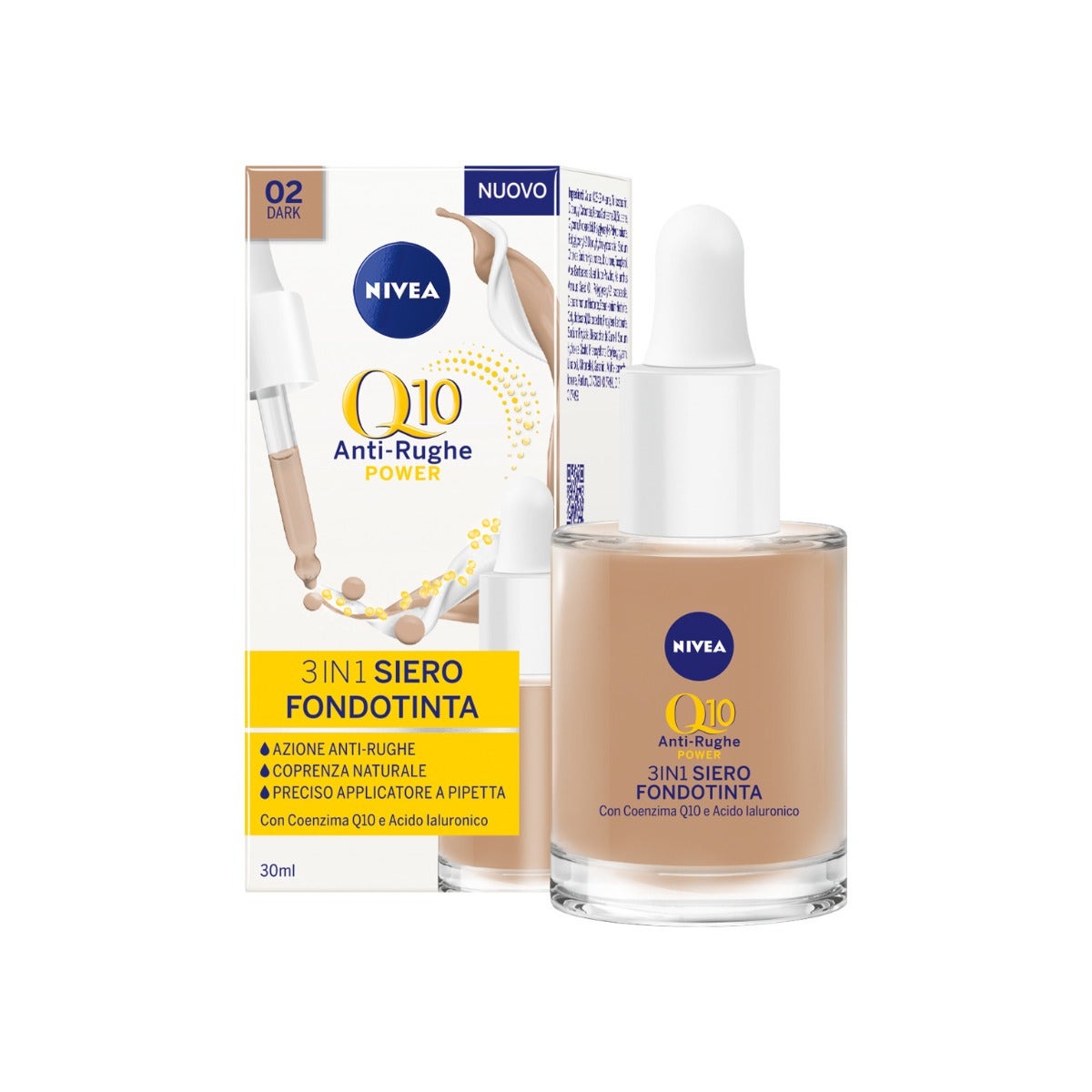 Nivea Q10 Power Anti-Rides 3 en 1 Sérum Fond de Teint Dark 30 ml