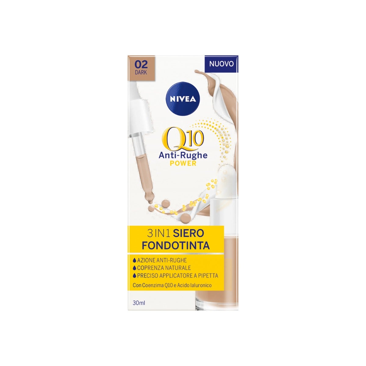 Nivea Q10 Power Anti-Rughe 3In1 Siero Fondotinta Dark 30ml