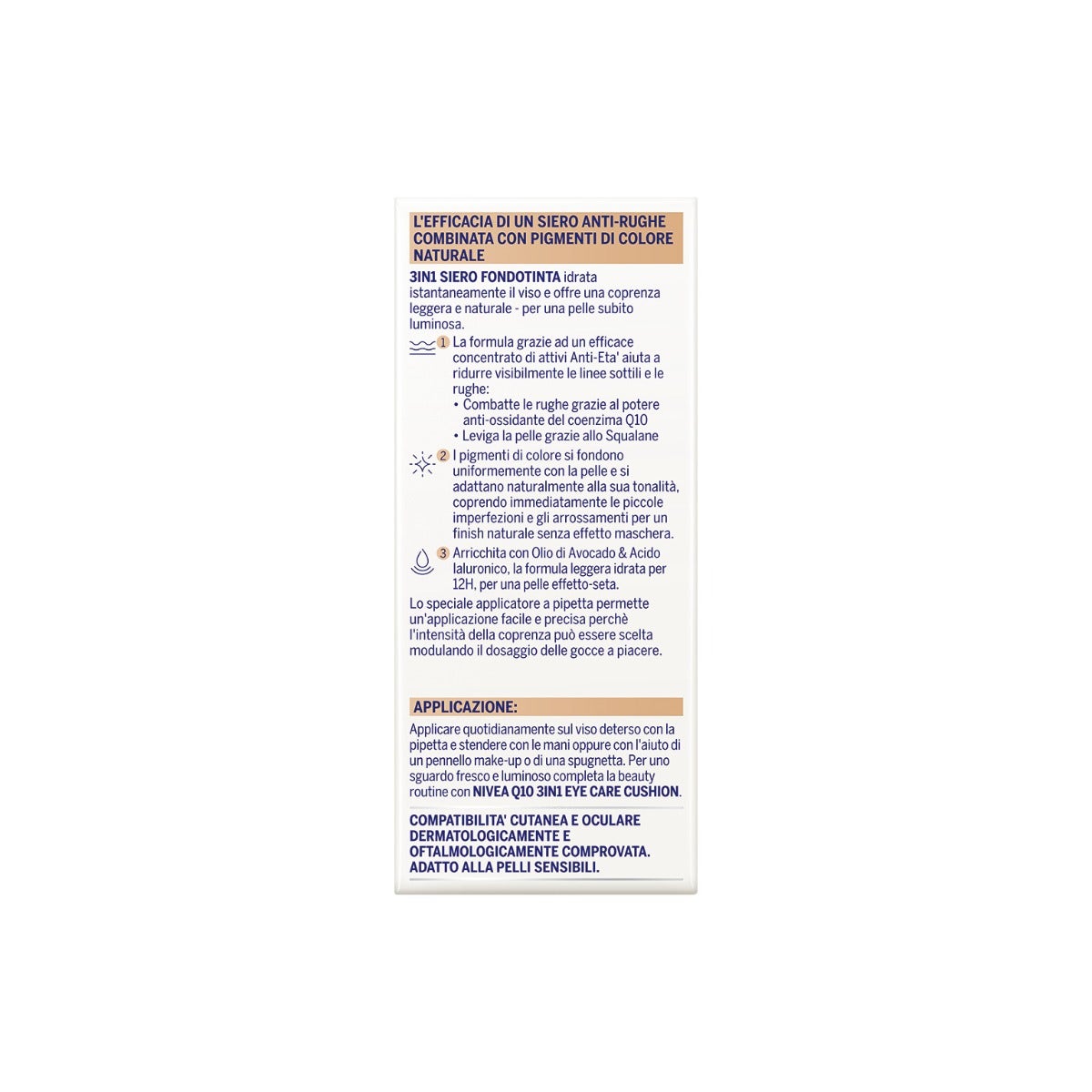 Nivea Q10 Power Anti-Rughe 3In1 Siero Fondotinta Dark 30ml