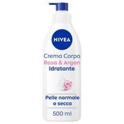Nivea Crème Corps Hydratante Rose & Argan Hydratante 72h Parfumée à la Rose 500 ml