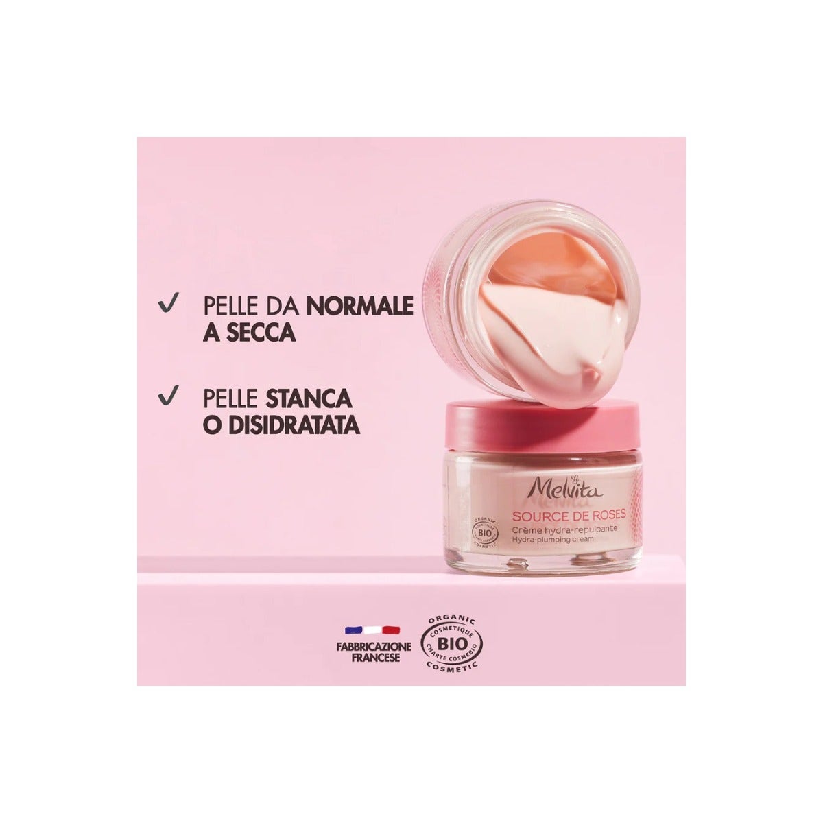 Melvita Crema Idratante Rimpolpante Source De Roses 50ml