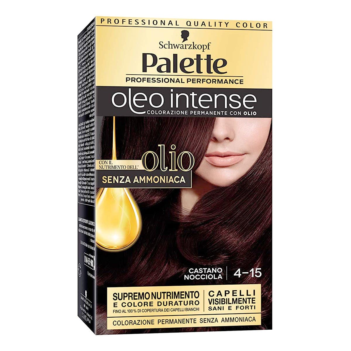 Schwarzkopf Palette Oleo Intense Tintura Senza Ammoniaca Con Dioppio-Olio Attivatore  4-15 Castano Nocciola